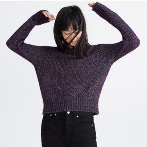 Madewell Sweater XS Shimmer Pullover in Marled Glitterati AF527